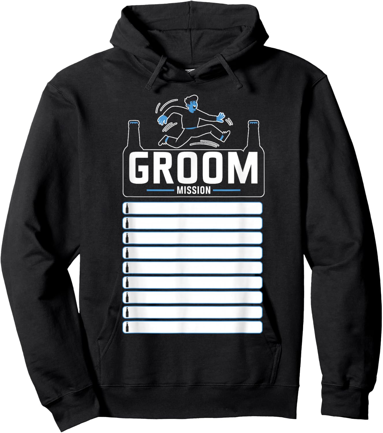 Bachelor Party Checklist Groom Mission Funny Hoodie - Hoodie | Black