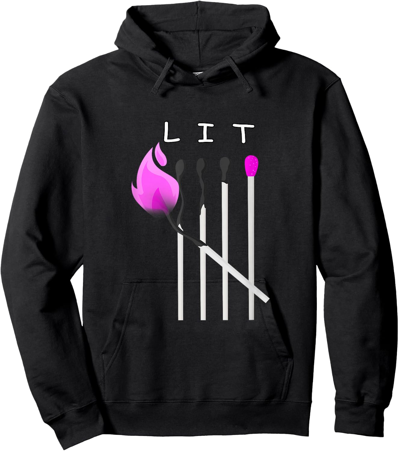 Pink You Know It's LIT Pink Graphic Hoodie - Hoodie | Black