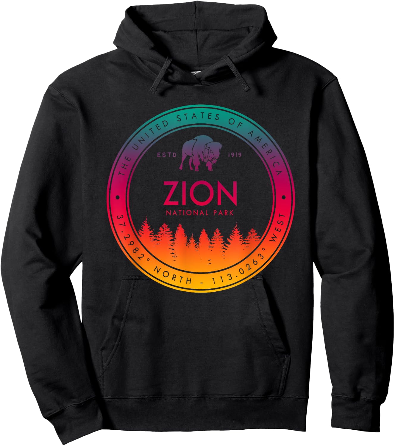 Zion National Park Utah Gifts Souvenir UT Hoodie - Hoodie | Black