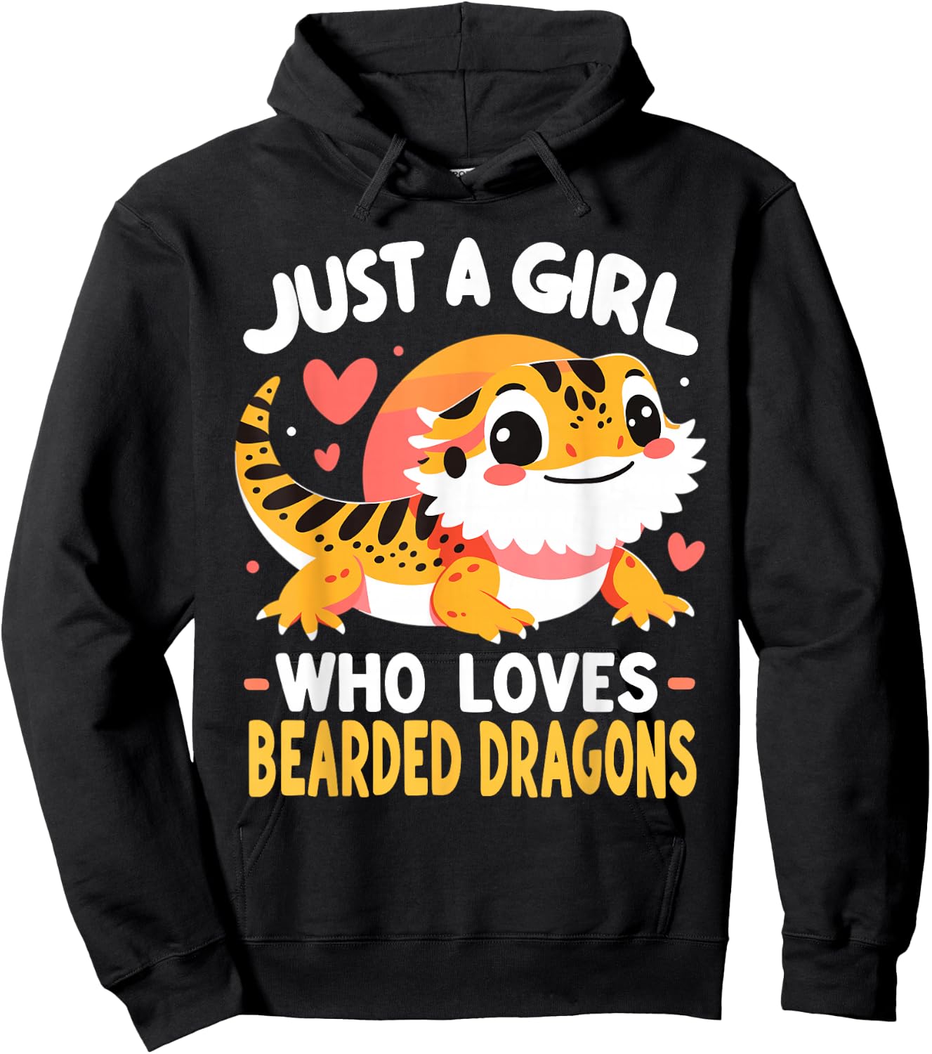 Cute Bearded Dragon Girl Hoodie - Hoodie | Black