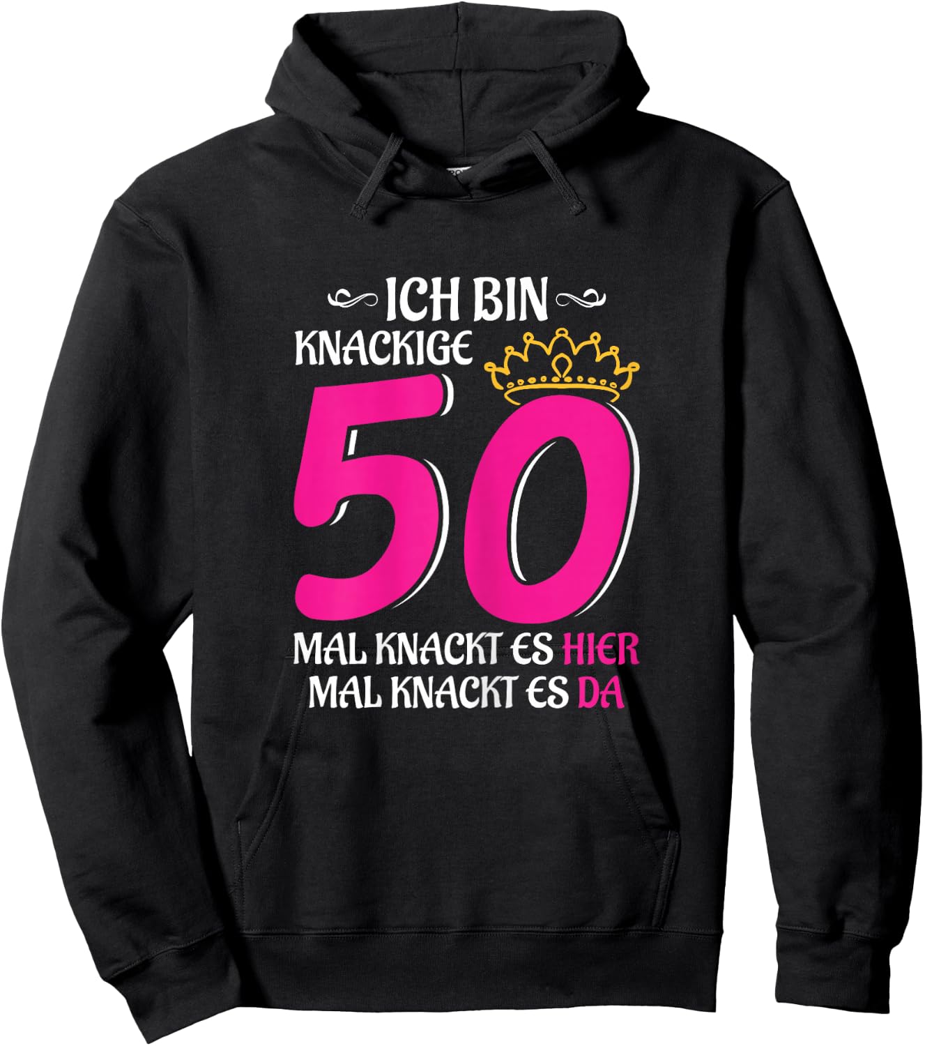 Women's 50th Birthday Woman Lady Finally 50 Crisp 50 Hoodie - Hoodie | Black