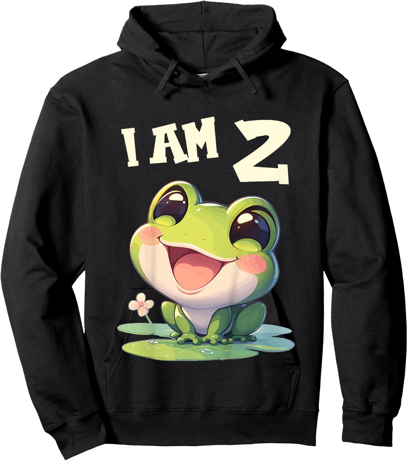 Kids 2 Years old 2 birthday Frogs Boy Girl Frog Hoodie - Hoodie | Black