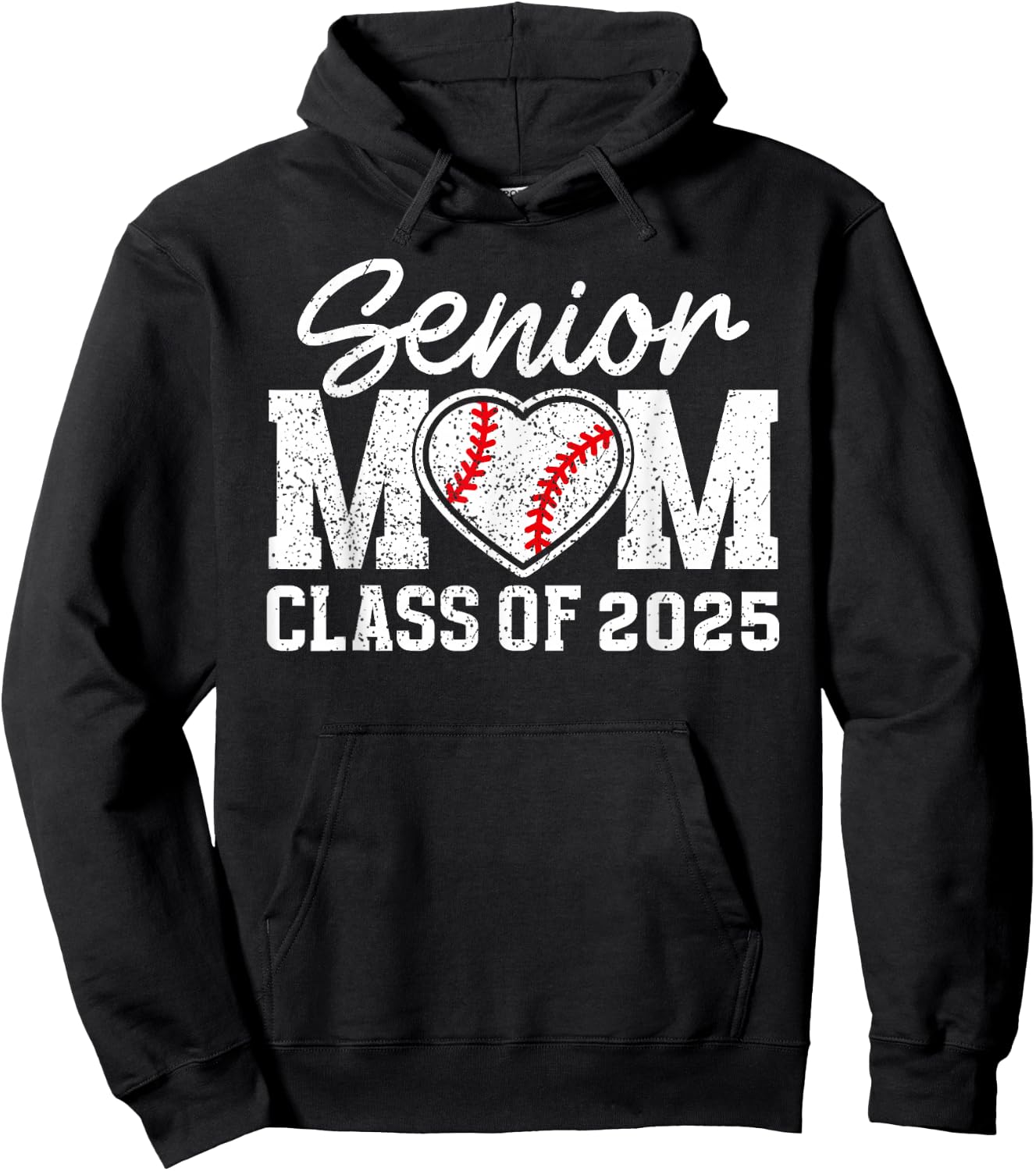 Baseball Senior Mom Class Of 2025 Proud Senior Mama Hoodie - Hoodie | Black