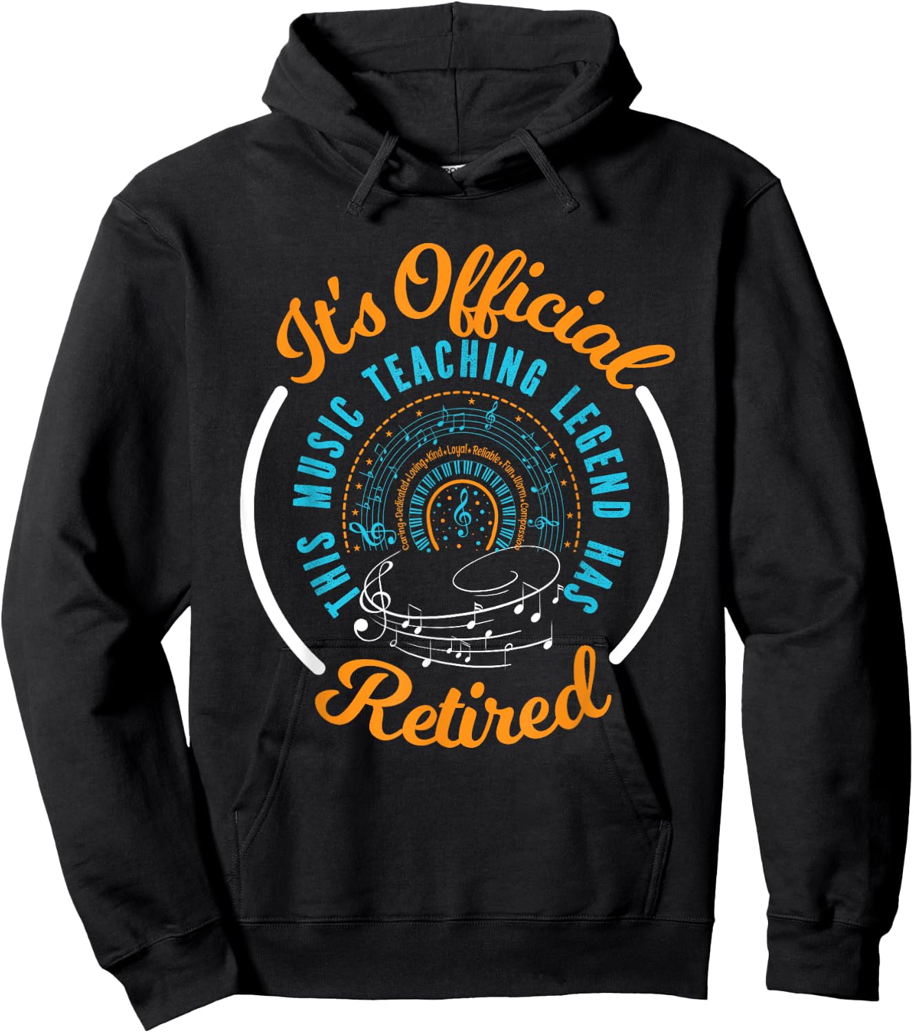 Retiring Music Teacher, Retirement Gift Hoodie - Hoodie | Black