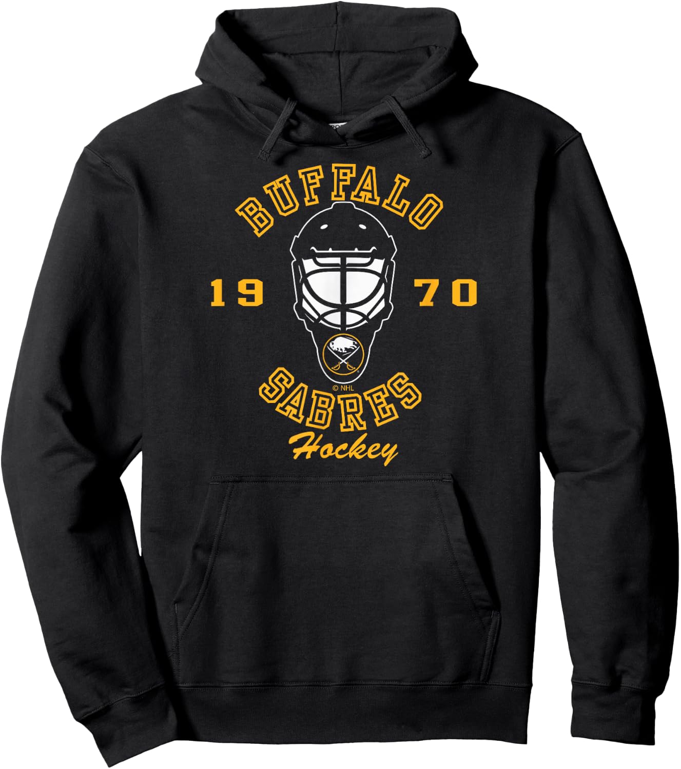 Buffalo Sabres Hockey Mask Blue Officially Licensed Hoodie - Hoodie | Black