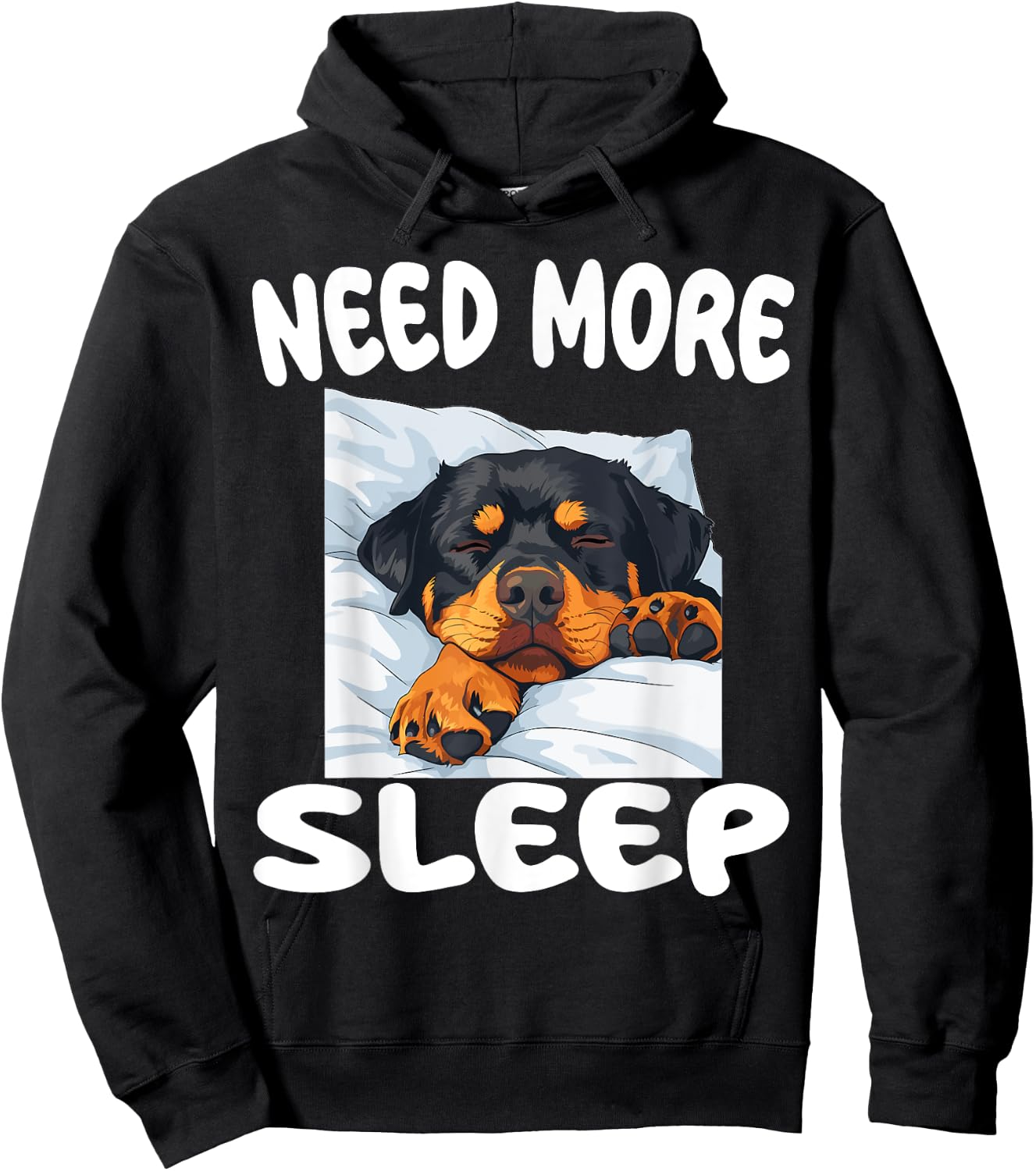 Cute Rottweiler Need more Sleep Pajamas Nightgown Hoodie - Hoodie | Black