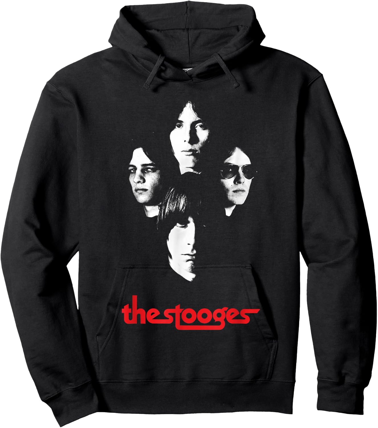 Iggy and The Stooges 4 Faces Officially Licensed Hoodie - Hoodie | Black