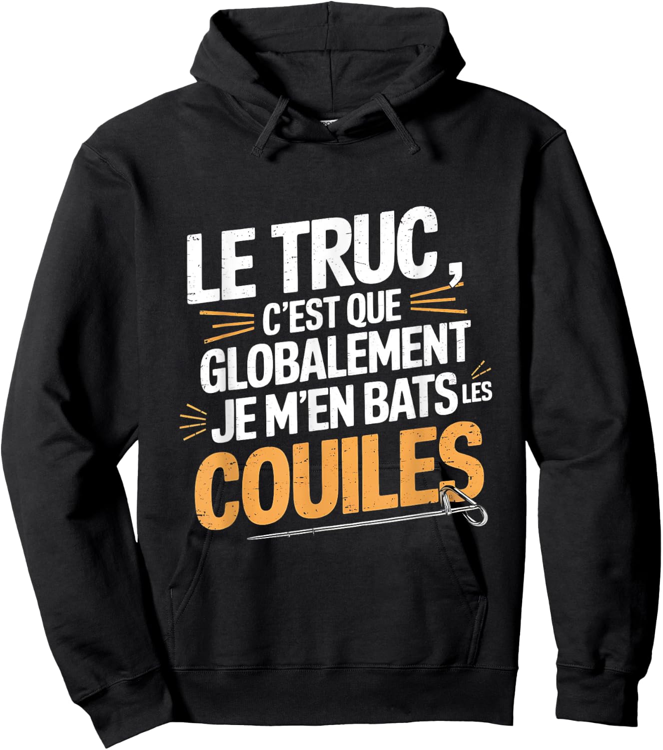 Je M'en Fats Les Balls, Funny Gift Funny , Black, S Hoodie - Hoodie | Black