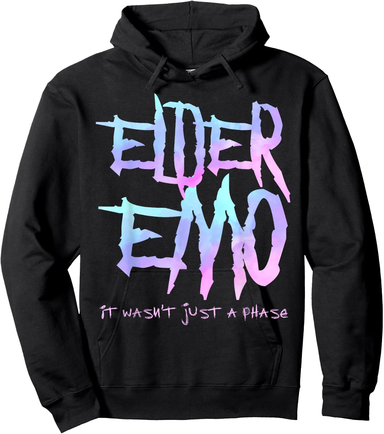 Elder Emo. it Wasn't just a Phase - Funny Emo Goth Hoodie - Hoodie | Black