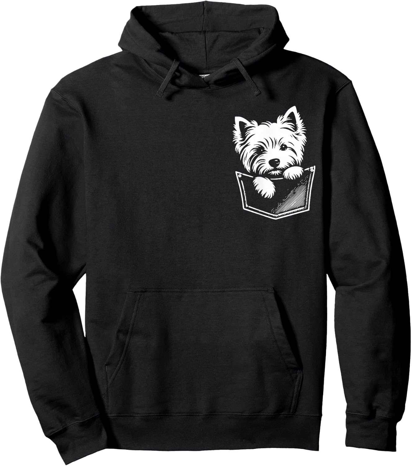 West Highland White Terrier Hund späht Westie Design Hoodie - Hoodie | Black