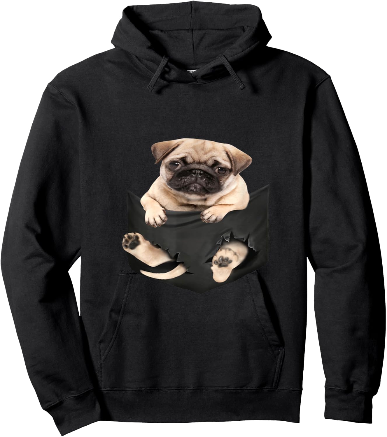 Dog Lover Gifts Pug in Bag Hoodie - Hoodie | Black