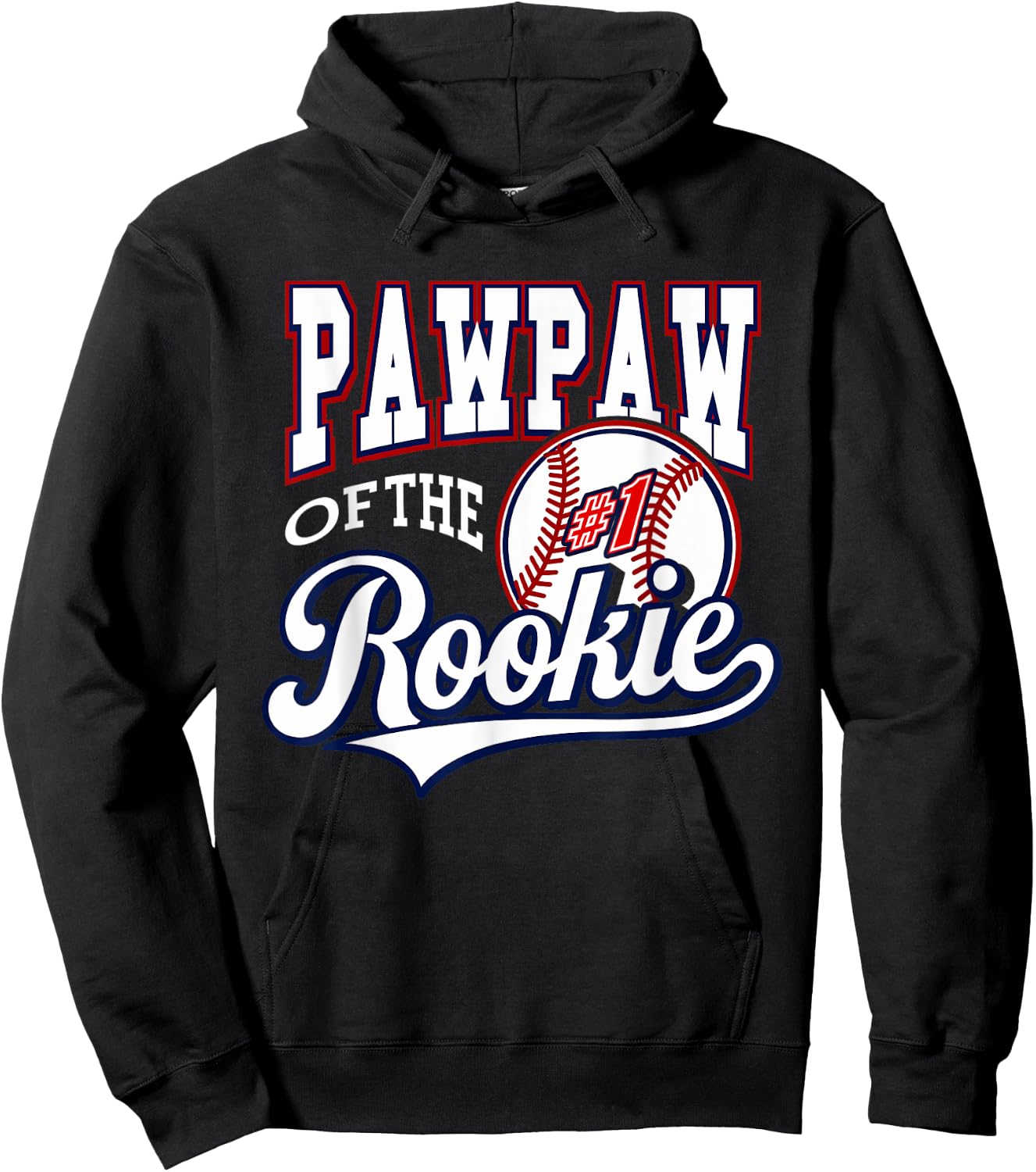Retro Grandpa Pawpaw Of The Number 1 Rookie Baseball Hoodie - Hoodie | Black