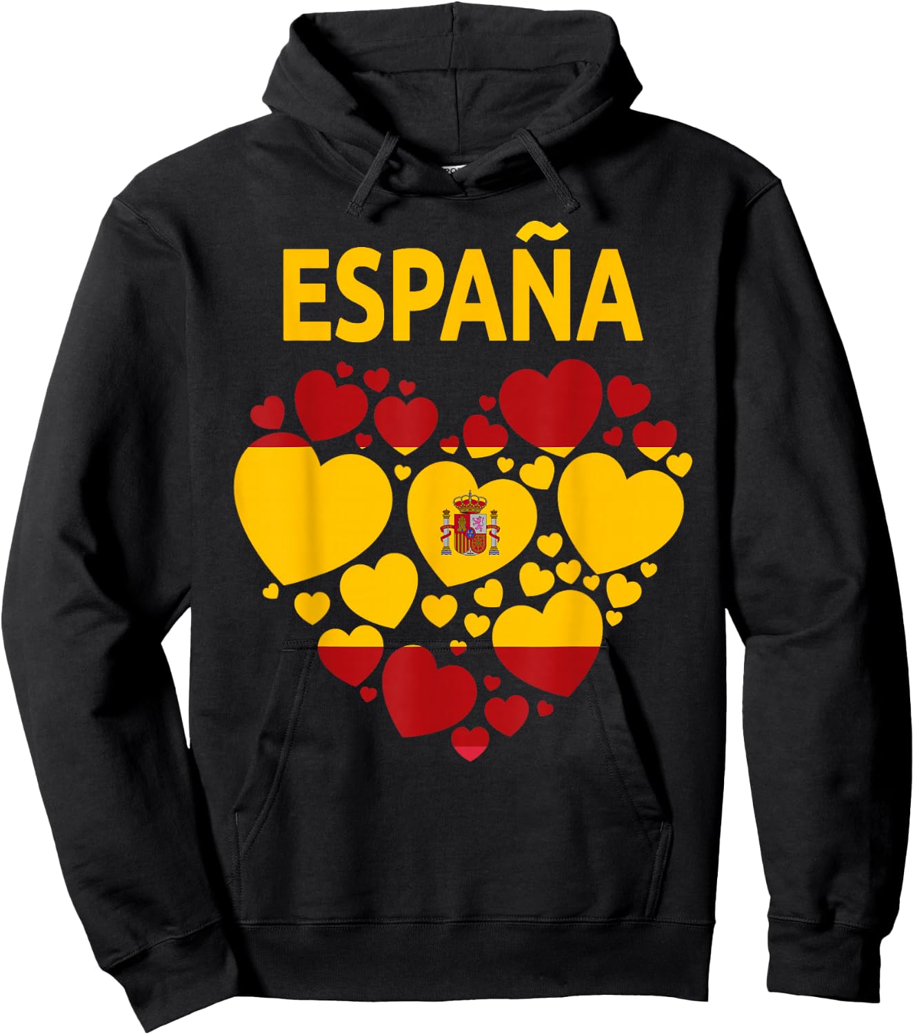 Spanische Flagge Herz Idee für Damen & Kinder Spanien Flagge Outfit Hoodie - Hoodie | Black