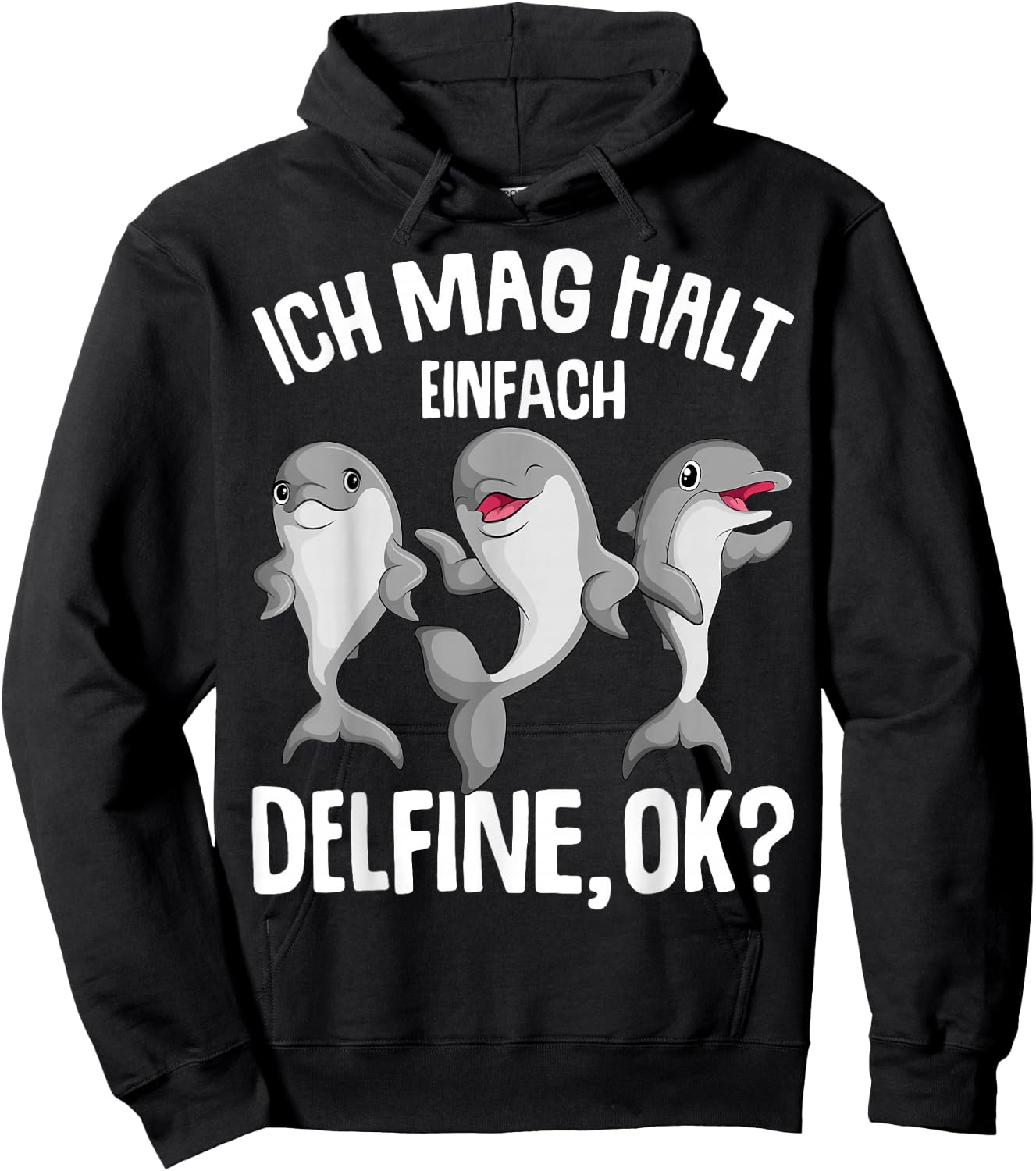 Ich mag halt dolphin girls' children's , black, s Hoodie - Hoodie | Black