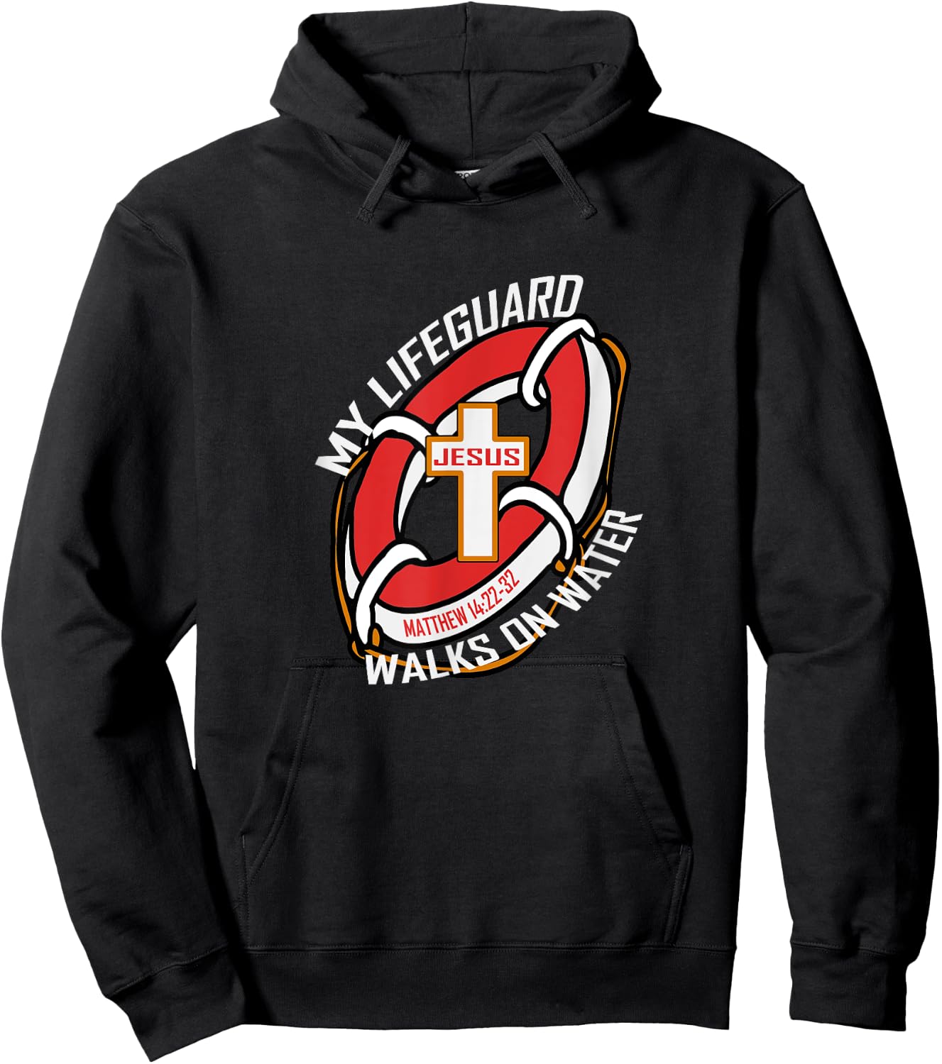 My Lifeguard Walks on Water Wear Jesus Christian Hoodie - Hoodie | Black