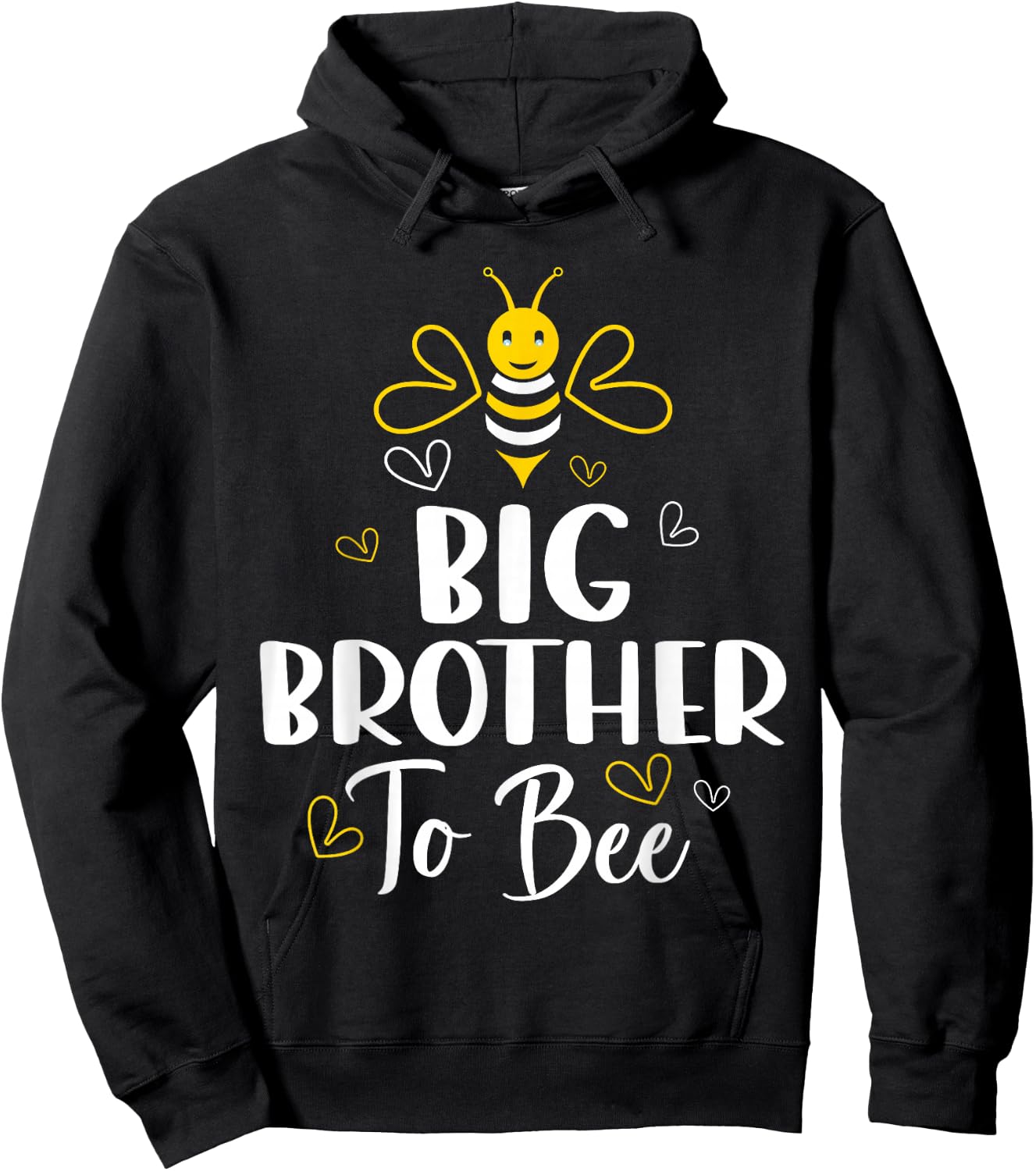 Big Brother to Bee Pregnancy Funny Baby Shower Big Brother Hoodie - Hoodie | Black