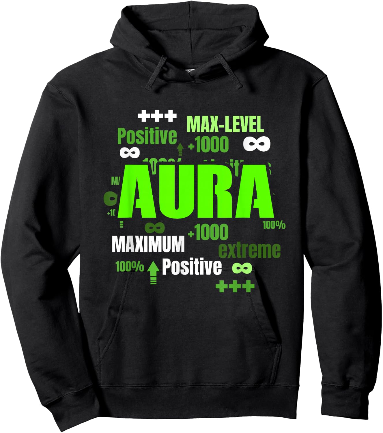 Green Max Aura Green Color Graphic Hoodie - Hoodie | Black