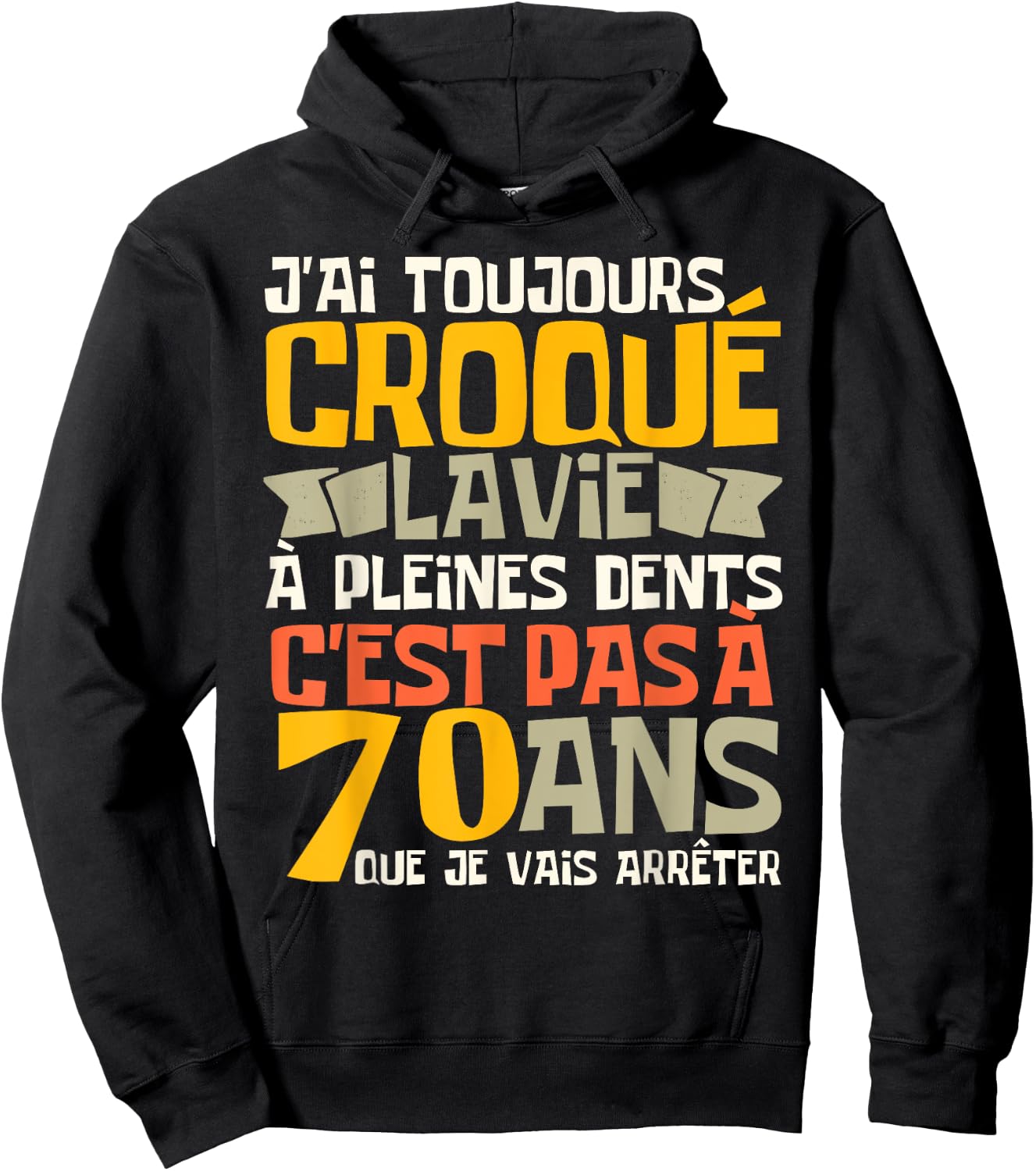 70th Birthday Man Funny Gift 70 Years Humour , Black, S Hoodie - Hoodie | Black