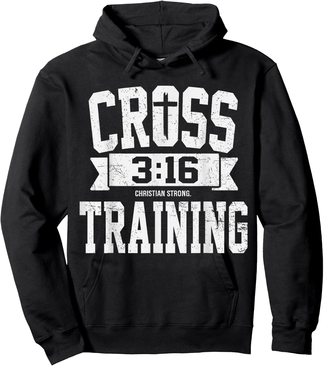 Cross Training 3 16 Christian Faith Motivational Bible Hoodie - Hoodie | Black