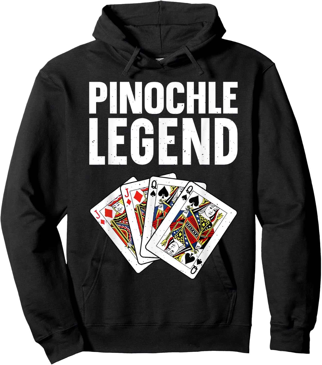 Funny Pinochle Art Women Card Game Pinochle Players Hoodie - Hoodie | Black