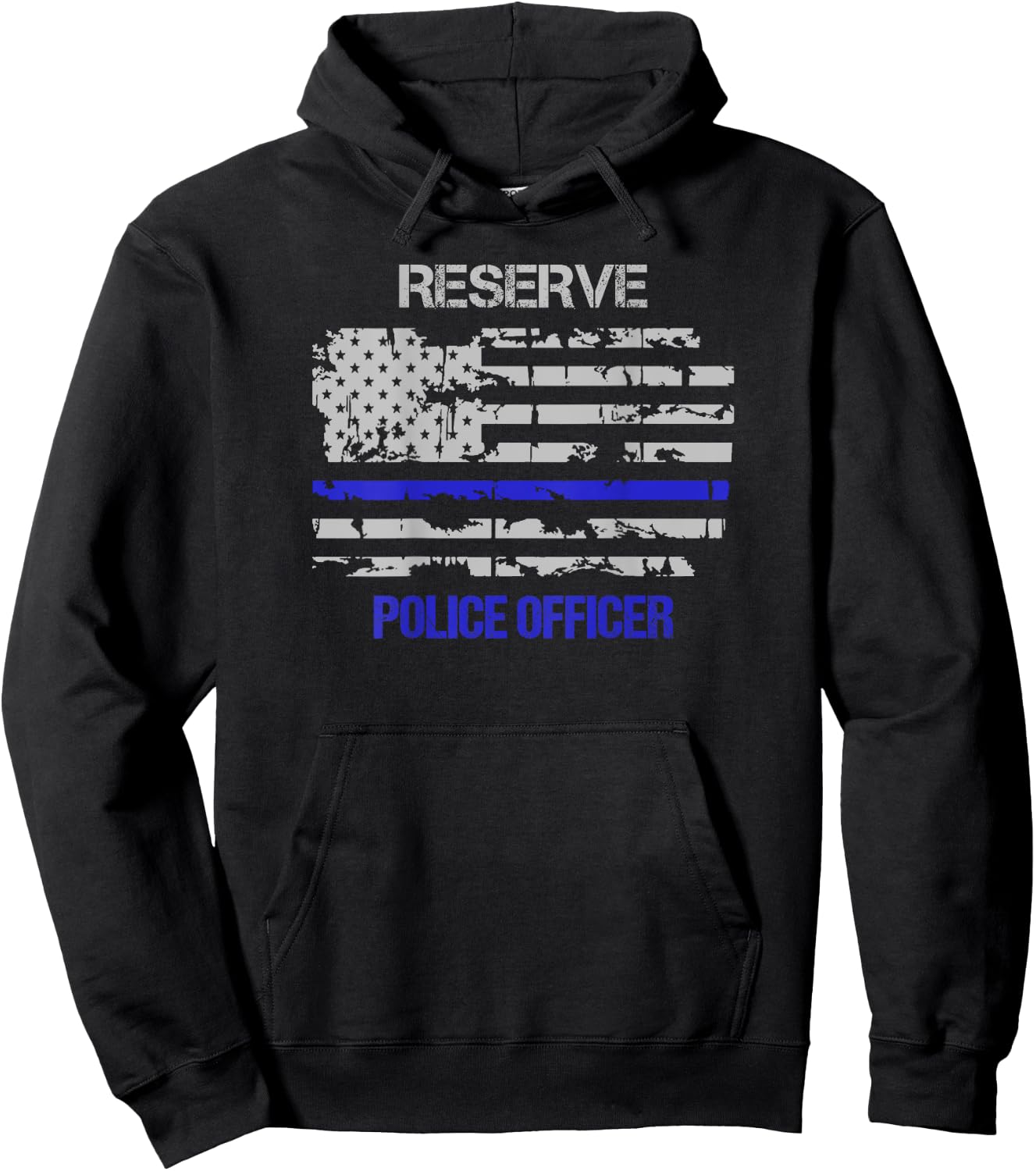 Reserve Police Officer Thin Blue Line Hoodie - Hoodie | Black