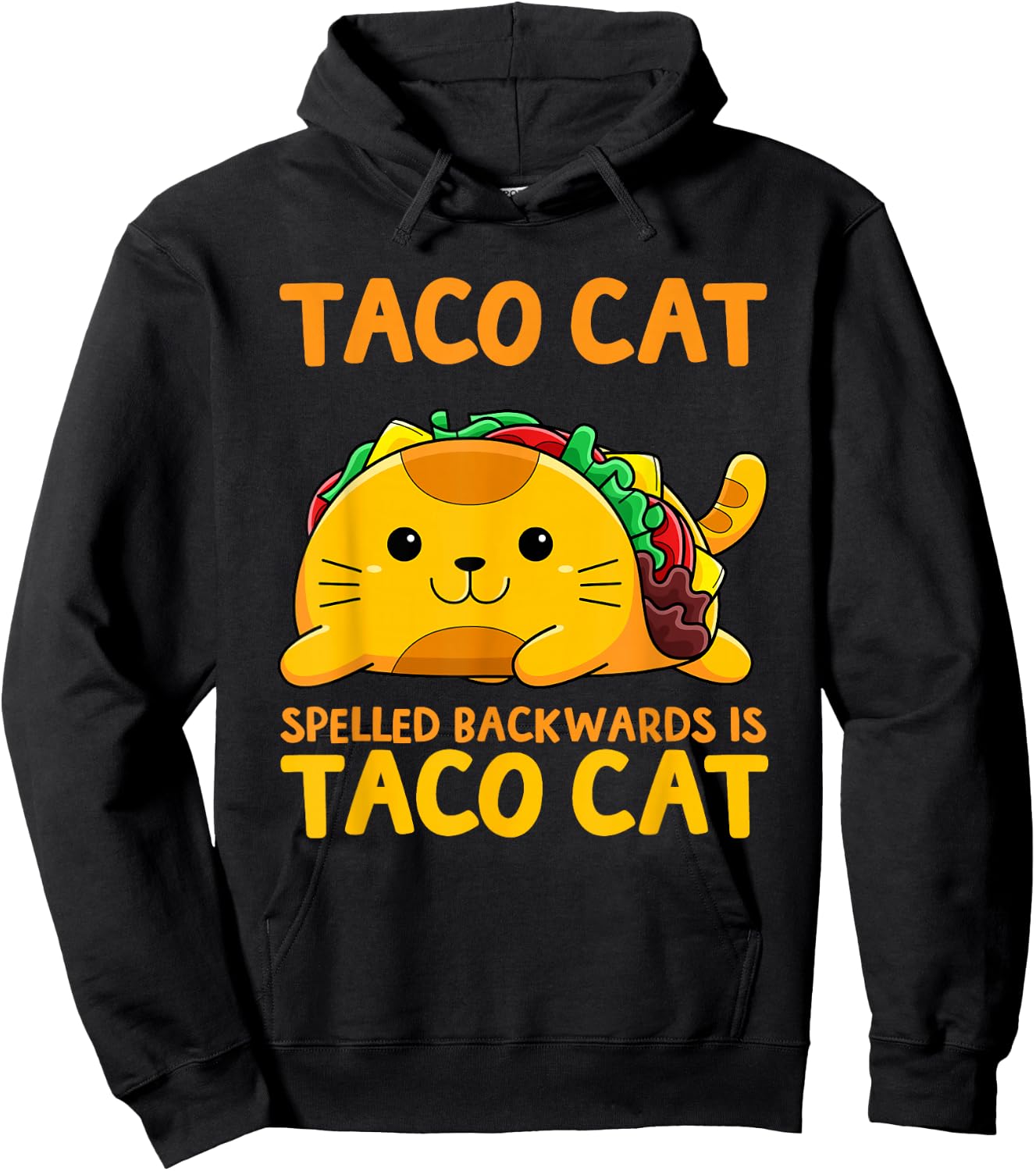 Tacocat Spelled Backwards Shirt Taco Cat Cinco De Mayo Hoodie - Hoodie | Black