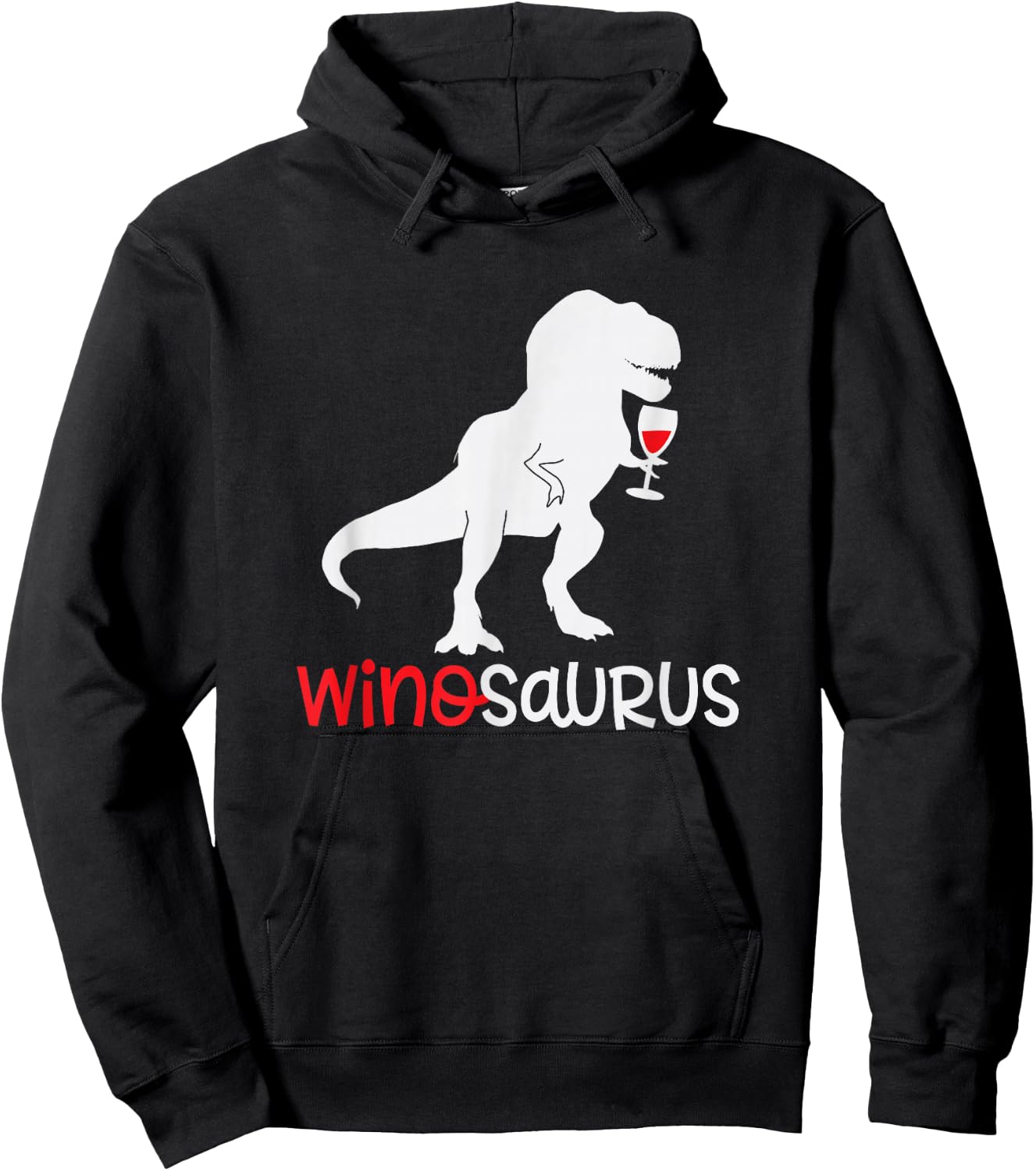 Winosaurus Wino Saur Women Wine Lover Funny Dino Lover Gift Hoodie - Hoodie | Black