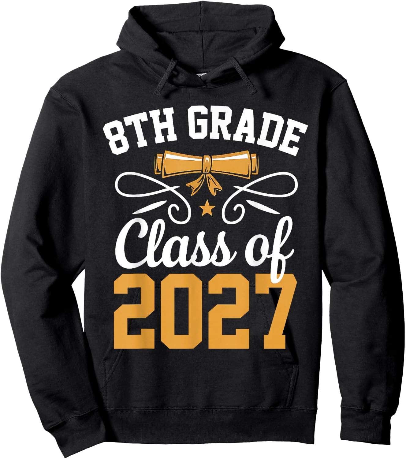 8th Grade Class of 2027 Graduate Student School Graduation Hoodie - Hoodie | Black