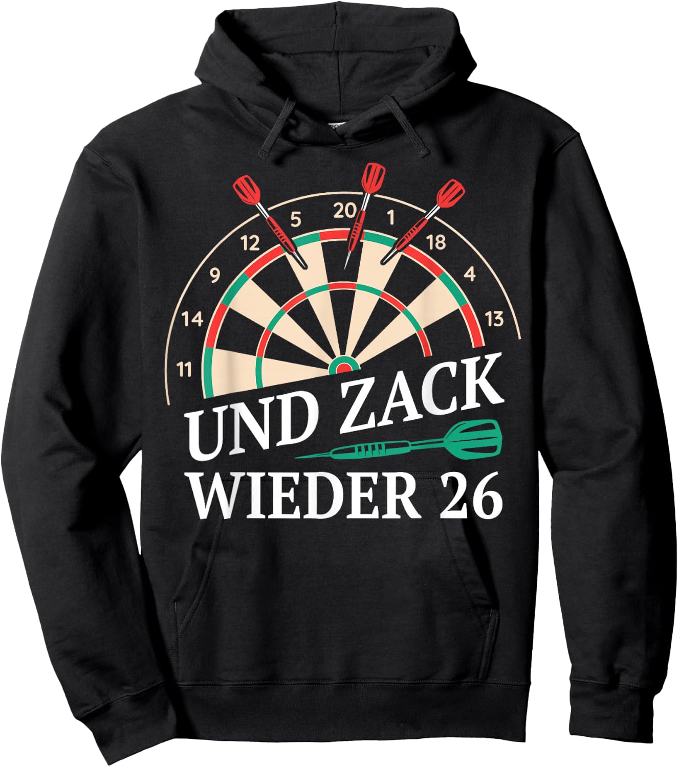 Dart and Zack Again 26 Darts Player Sarcasm , black Hoodie - Hoodie | Black