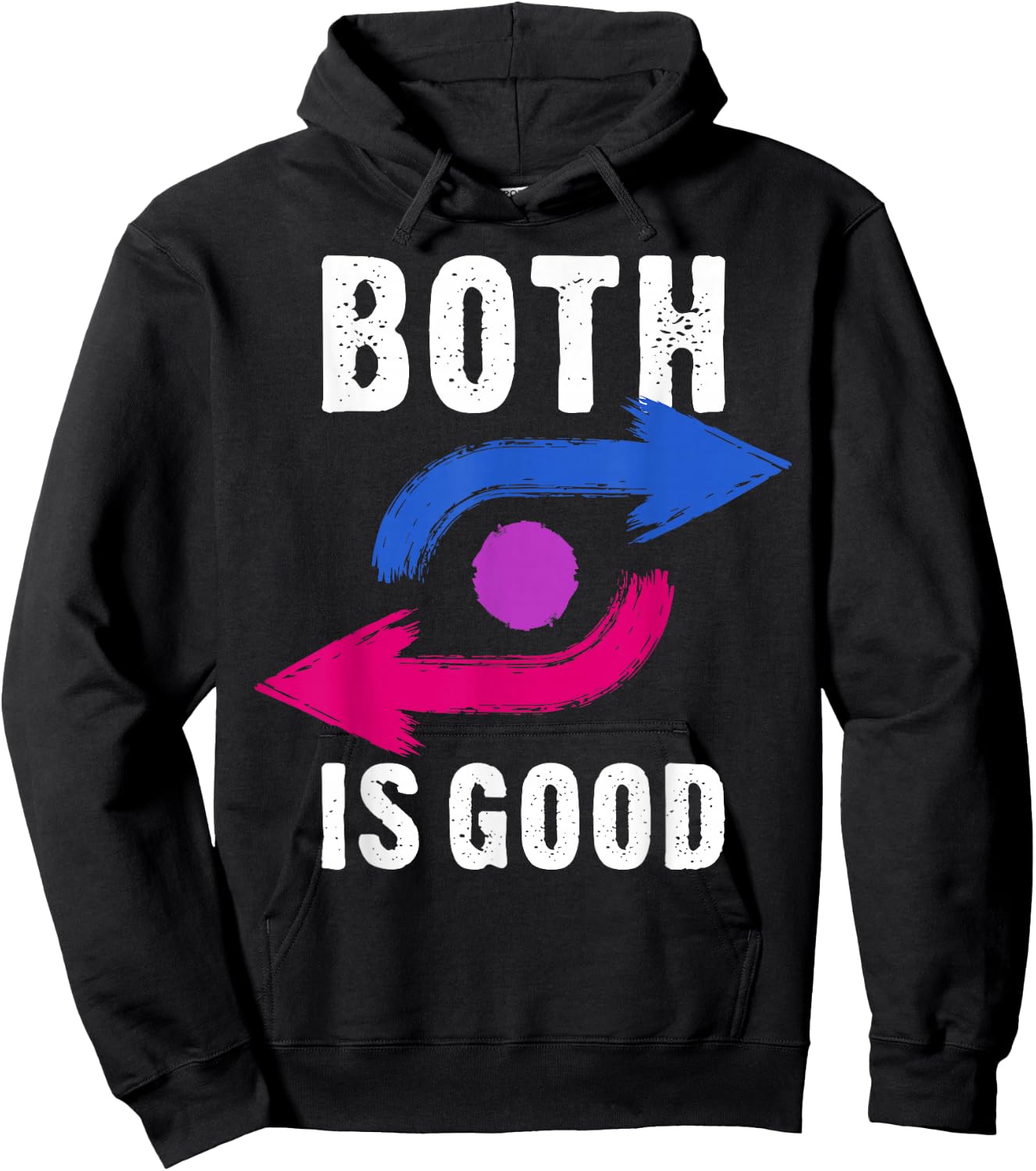 Both Is Good Bi Pride Bisexual Arrows Symbol Hoodie - Hoodie | Black