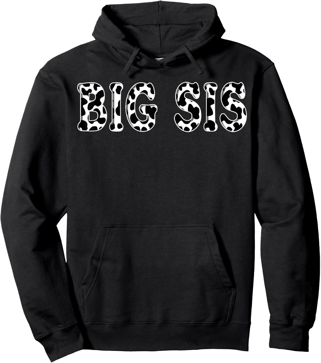 Cow Big Sis Birthday Family Matching Girl Boy Farm Birthday Hoodie - Hoodie | Black