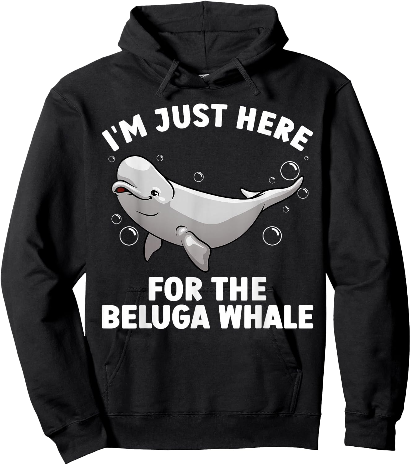 Funny Beluga Whale Art Women Kids Beluga Whale Lover Hoodie - Hoodie | Black