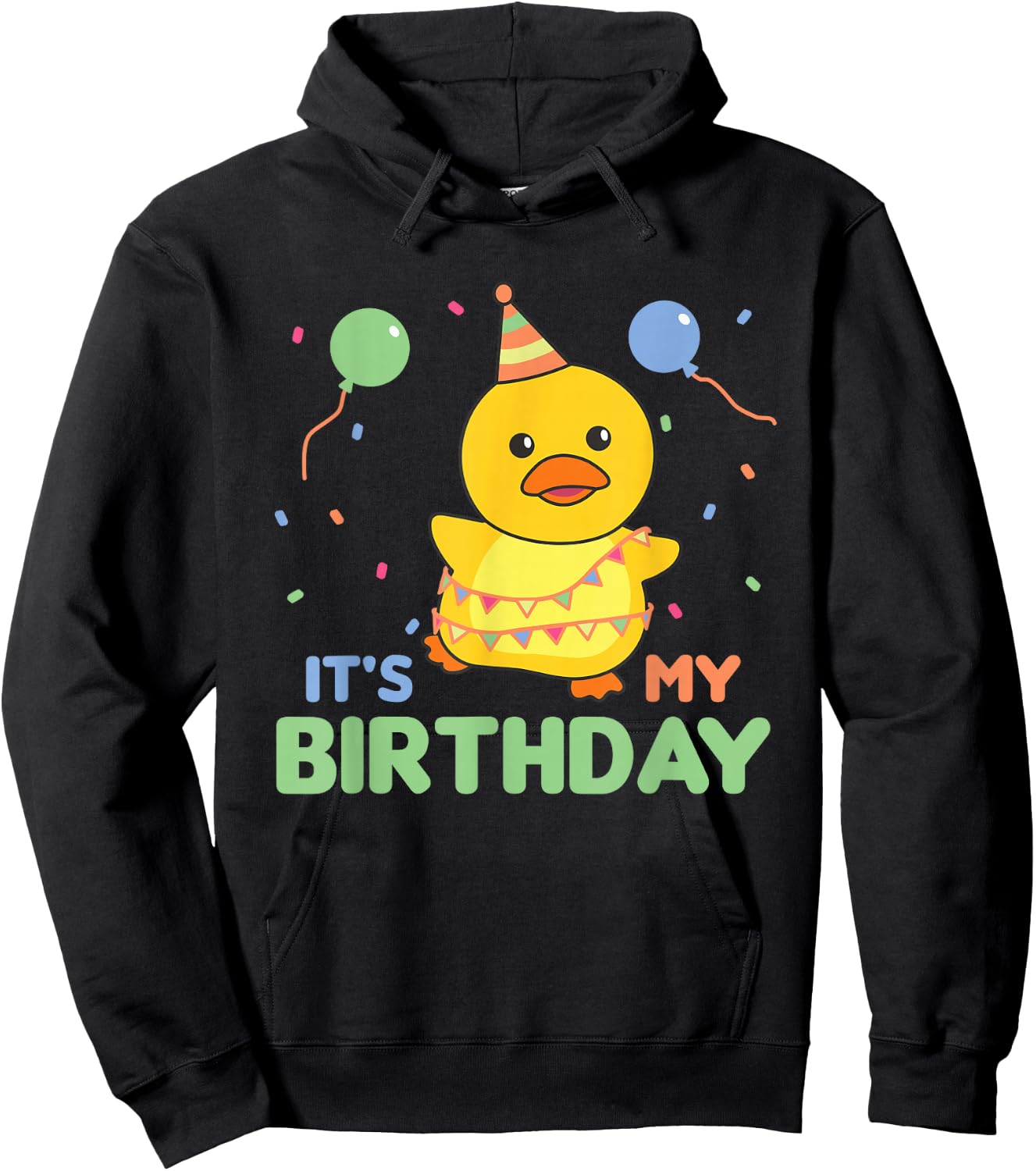 Children's Birthday Duck It's My Birthday Hoodie - Hoodie | Black