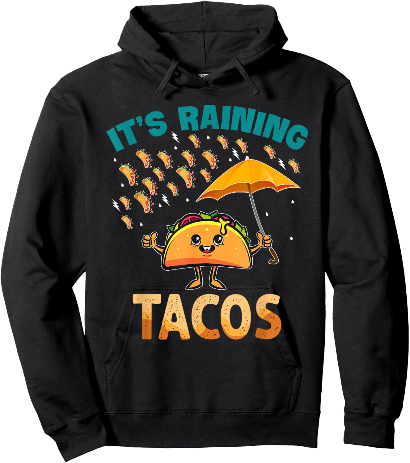 It is Raining Tacos Funny Taco Kids Girls Boys Gift Hoodie - Hoodie | Black