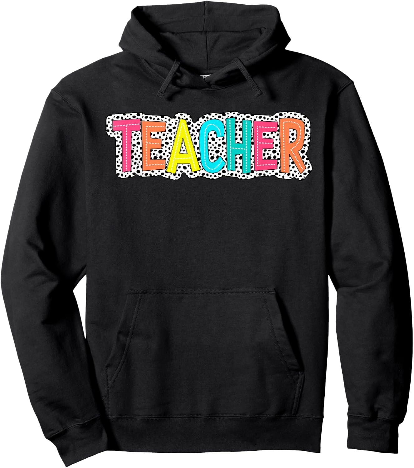 Teacher Dalmatian Dots Inspirational Back to School Costume Hoodie - Hoodie | Black
