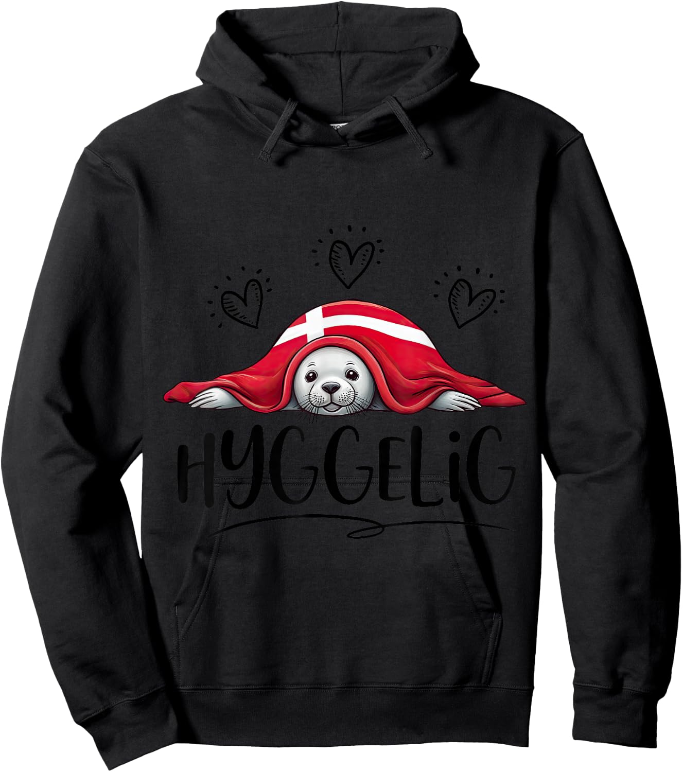 HYGGELIG - HYGGE - Denmark - B , gray Hoodie - Hoodie | Black