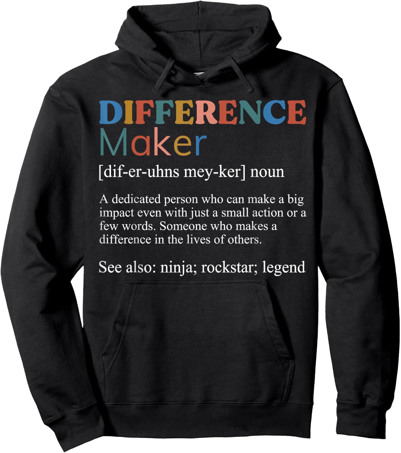 Vintage Difference Maker Definition Teachers Mom Boss Women Hoodie - Hoodie | Black