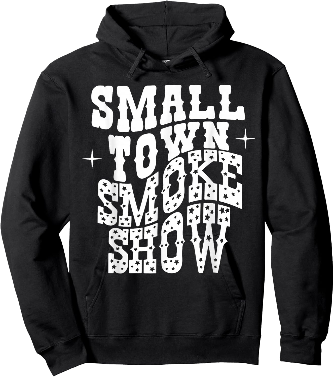 Vintage Small Town Smoke Show, Western Cowboy Cowgirl Hoodie - Hoodie | Black