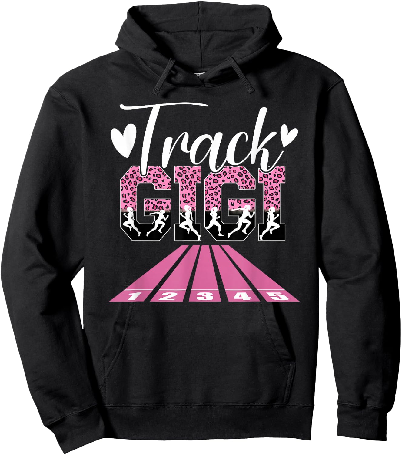 Track Gigi Leopard Gigi Of A Track And Field Athlete Gigi Hoodie - Hoodie | Black