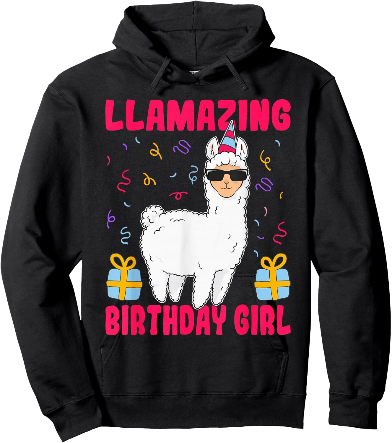 Llamazing Birthday Girl Alpaca Llama Birthday Hoodie - Hoodie | Black