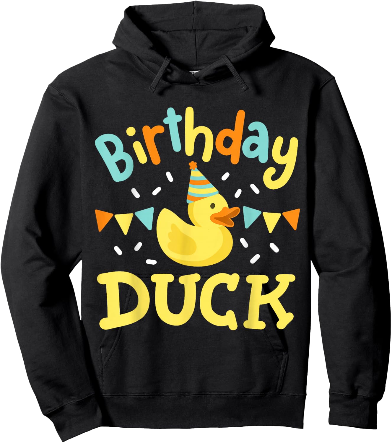 Birthday Duck Kids Girls Boys Rubber Duck Bday Party Family Hoodie - Hoodie | Black