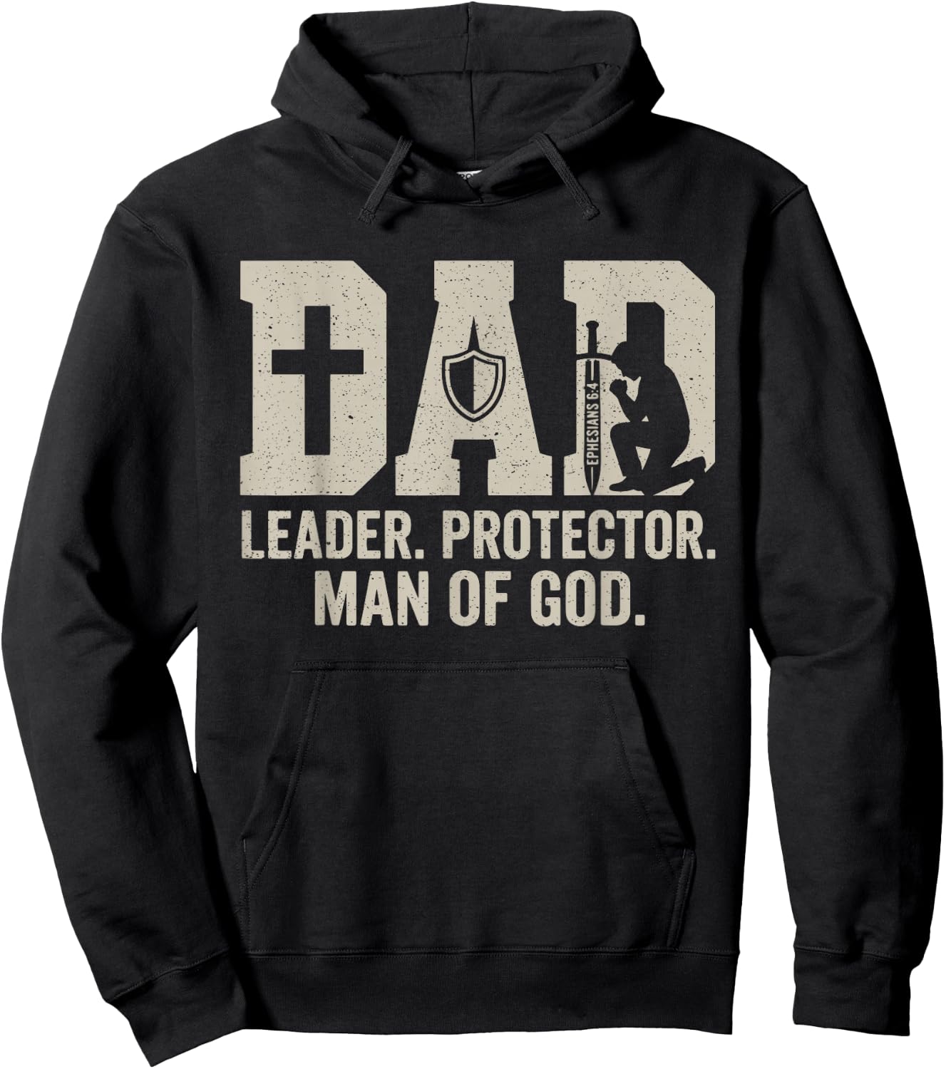 Man of God Husband Dad Christian Dad Fathers Day Birthday Hoodie - Hoodie | Black