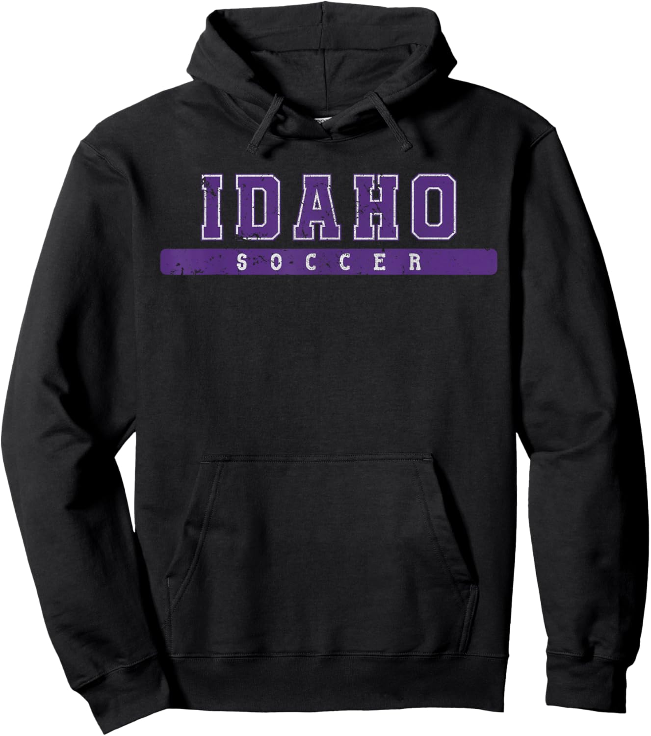 Idaho Soccer Purple Vintage Text Hoodie - Hoodie | Black