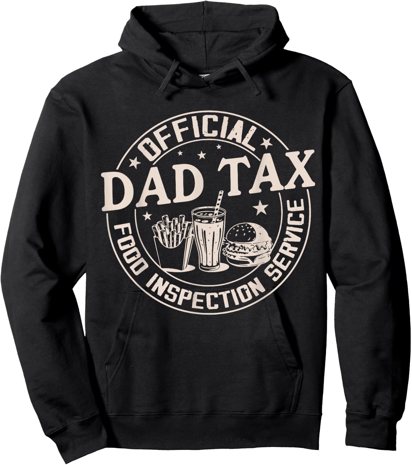 Retro Funny Dad Tax Food Inspection Service Fathers Day Cute Hoodie - Hoodie | Black
