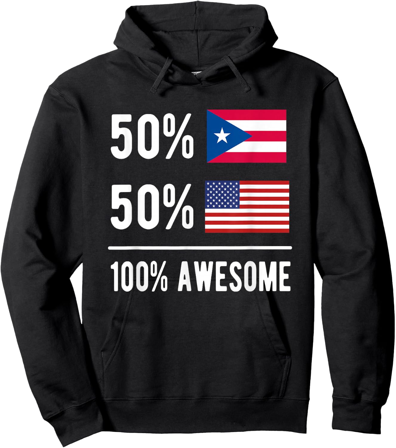 Proud Puerto Rican American Flag Puerto Rico USA Hoodie - Hoodie | Black
