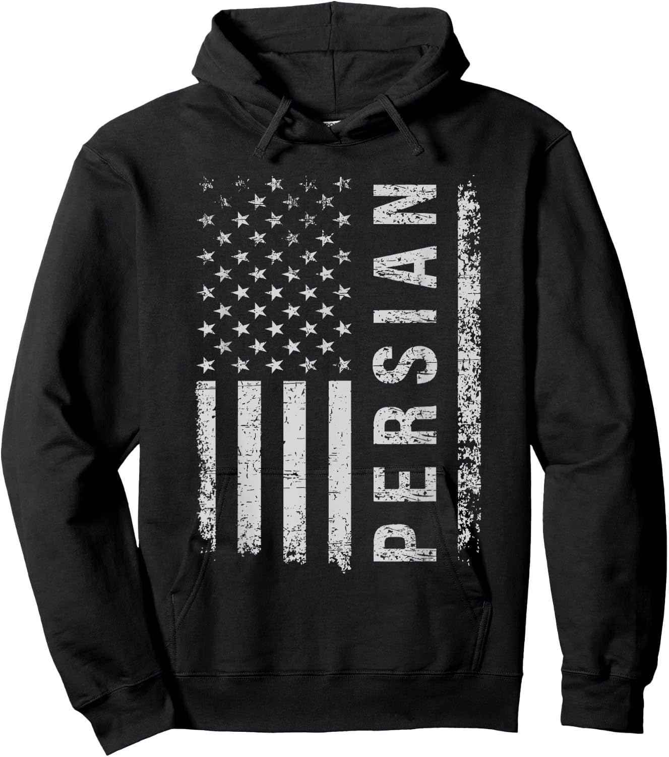 Persian Cat American Flag Women Kids Men Hoodie - Hoodie | Black
