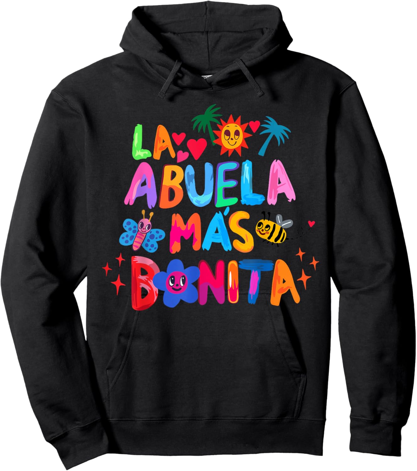 La Abuela Más Bonita | Abuela Latina Grandmother Spanish Hoodie - Hoodie | Black