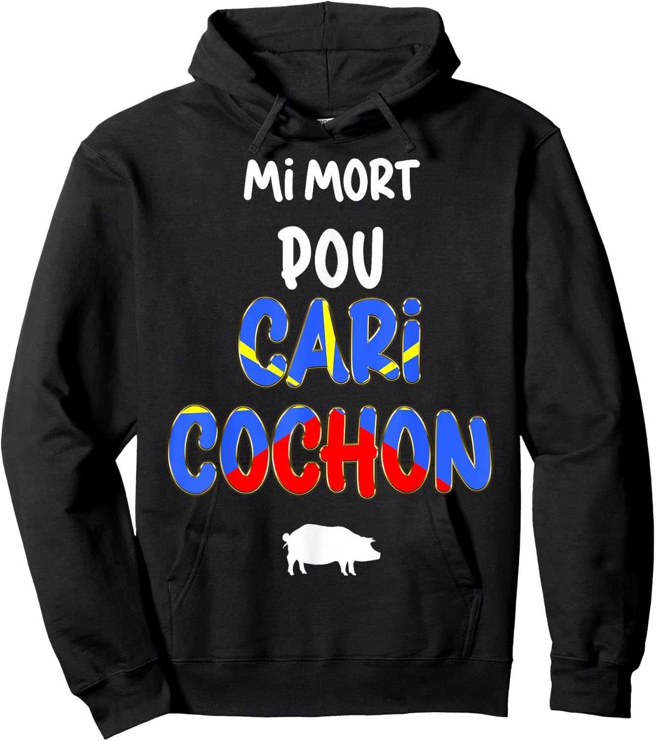 Flag Reunion Island Kitchen Tradition Creole Curry Pig Hoodie - Hoodie | Black
