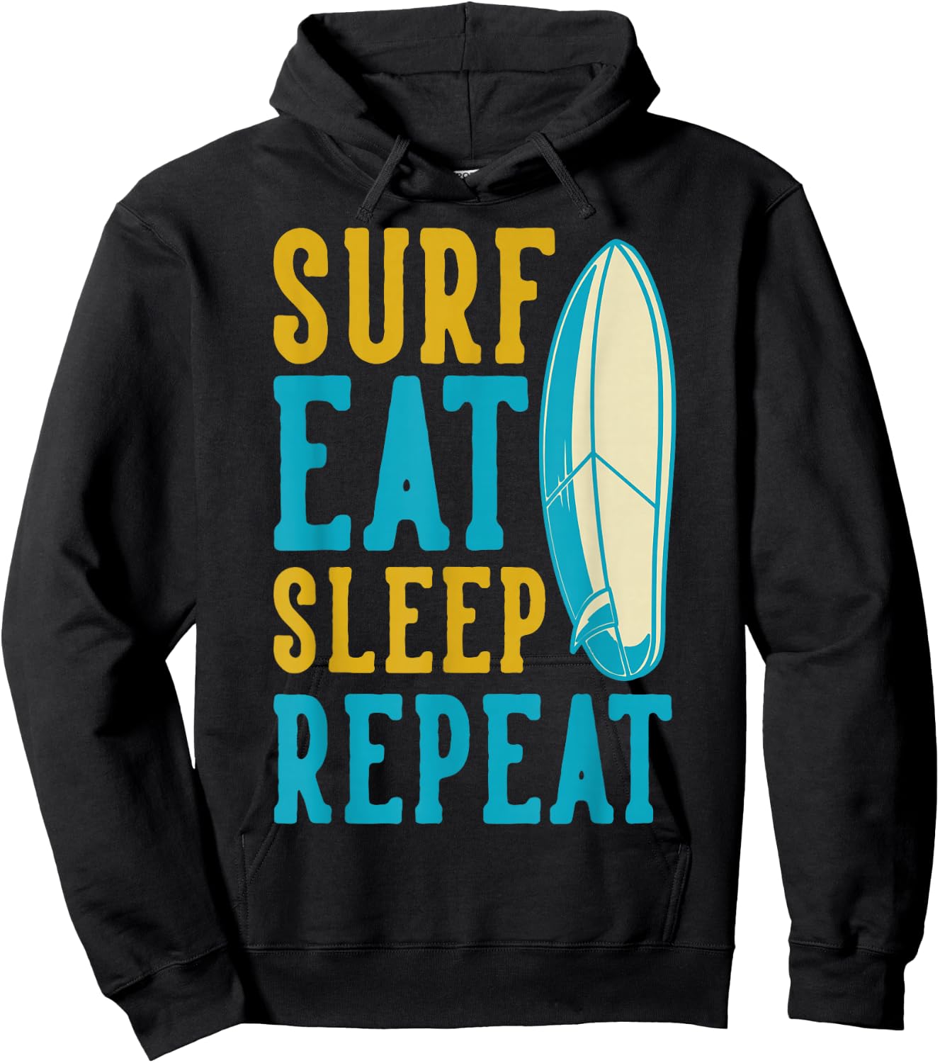 Surf Eat Sleep Repeat Surfing Hoodie - Hoodie | Black