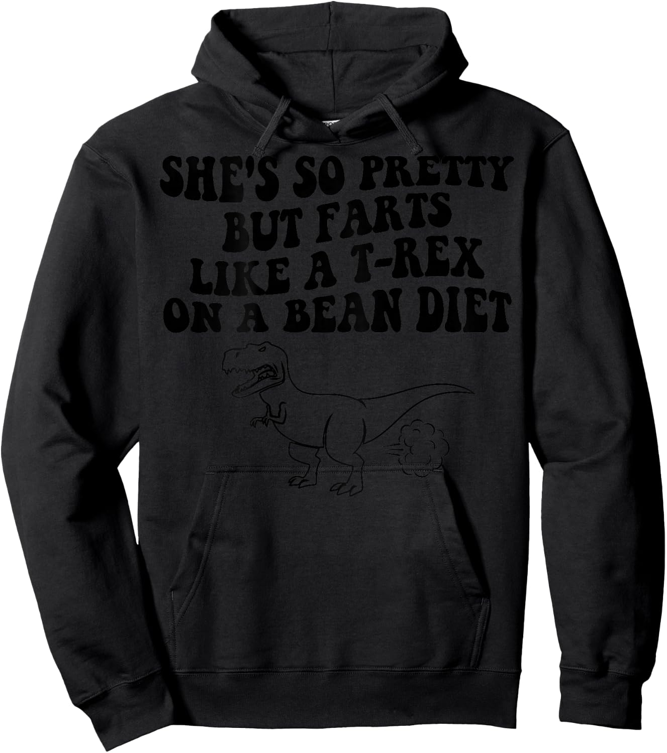 She's So Pretty But She Farts Like A T-Rex On Back Hoodie - Hoodie | Black
